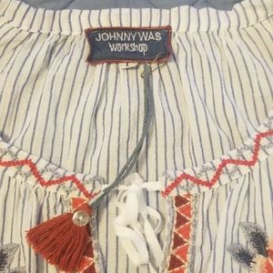 Johnny Was Workshop Blue &  White Striped